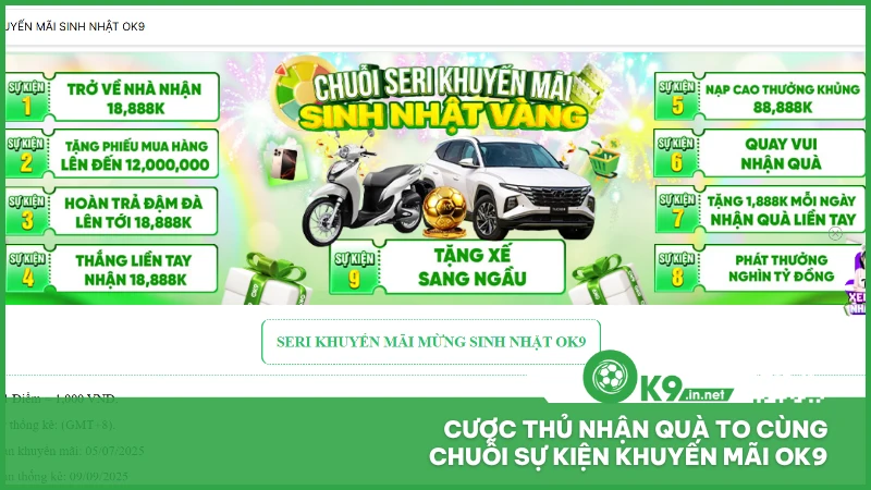 Khuyến Mãi Ok9 Tổng Hợp Các Ưu Đãi Hấp Dẫn 2025 2 Cược thủ nhận quà to cùng chuỗi sự kiện khuyến mãi ok9
